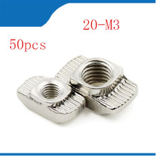 50 Uds 20-M3 t-nut Hammer Head Block Nuts para M3 2020 serie perfil de aluminio extrusión conectores para hacer bricolaje Slot 6 20-m3 nuts 2024 - compra barato