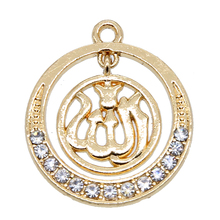 Colgante de oro nuevo/KC para mujer musulmana, accesorios de joyería de 26x30x3mm, en colores arábigos, islámico, Dios, Alah, 6 uds. 2024 - compra barato