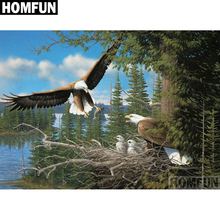 HOMFUN Full Square/Round Drill 5D DIY Diamond Painting "Eagle Family" Embroidery Cross Stitch 5D Home Decor Gift A04101 2024 - buy cheap