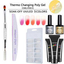 7 pc/set thermo que muda o gel poli do polonês do prego fácil de colorir a construção rápida embeber-fora uv conduziu com jogos profissionais das ferramentas do manicure 2024 - compre barato