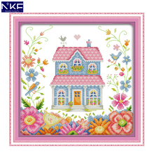 NKF The Garden Shed Stamped Cross Stitch DIY Kits Needlework Embroidery Set Chinese Cross Stitch for Home Decor 2024 - buy cheap