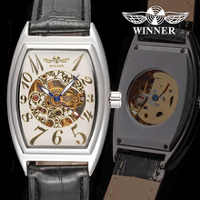 WINNER Men Mechanical Watch 2018 Top Brand New Luxury WristWatches Leather Strap Men Self Wind Automatic Skeleton Clocks For Men 2024 - buy cheap