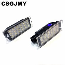 CSGJMY 2Pcs Car LED Number License Plate Light SMD3528 For Renault Clio Laguna 2 Megane 3 Twingo Master Vel Satis 2024 - buy cheap