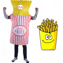 Adult kid halloween party cosplay chip golden fries costume jumpsuit funny food clothes for children 2024 - buy cheap