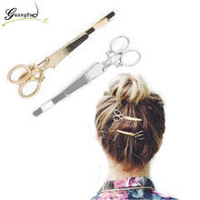 Fashion Simple Head Jewelry Hair Pin Gold Scissors Clip For Hair Tiara Barrettes Accessories Headdress Jewelry Bijoux 2024 - buy cheap