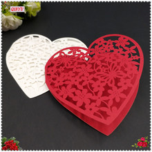 50Pcs Laser Cut Love Heart Shape Wine Glass Card  Place Paper Cup Card Wedding Party Decoration Snow Flake Party Seat Table 6Z 2024 - buy cheap