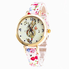 2016 New Elegant Fashion Watch Women Color Flower Thin Strap Casual Quartz Wristwatch Ladies Popular Clock Relogio Feminino 2024 - buy cheap