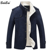 BOLUBAO Winter Men Coat Fashion Brand Clothing Fleece Lined Thick Warm Woolen Overcoat Male Wool Blend Men's Coat 2024 - buy cheap