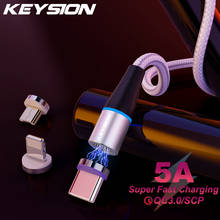 Keysion-cabo magnético 5a para iphone tipo c, carregador e carregador de dados, carga, micro usb c, para huawei 2024 - compre barato
