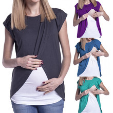 Одежда для беременных женщин 2019 двухслойная рубашка с широким рукавом для беременных Одежда для грудного вскармливания 2024 - купить недорого