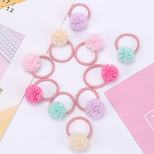 2PCS Cute Girls Color Elastic Hair Bands Ponytail Holder Rubber Band Scrunchies Kids Hair Accessories 2024 - buy cheap