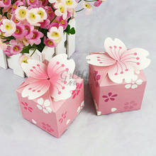 Japanese Romantic Sakura Candy Box Pink Flower Cherry Blossoms Party Wedding Decoration Lovely Flower Stamen Sugar Chocolate Bag 2024 - buy cheap