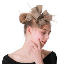 New Fashion Khaki Bridal Wedding Headdress Fancy Feathers Hair Married Fascinators Ladies Elegant Hair Accessories Hair Clips 2024 - buy cheap