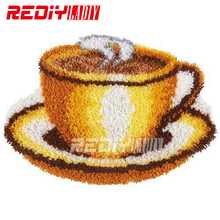 Hot Latch Hook Rug Kits DIY Needlework Unfinished Crocheting Rug Winter Yarn Cushion Mat Coffe Cup Sets for Embroidery Carpet 2024 - buy cheap