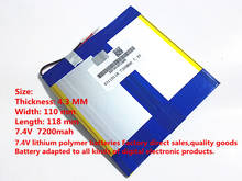 7.4V,7200mAH,[43110118] PLIB ( polymer lithium ion battery ) Li-ion battery for tablet pc,mp4,cell phone,speaker, M3 2024 - buy cheap