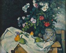 Pintura de Arte Moderno de Paul Cezanne, pintura de alta calidad con flores y fruta, vida tranquila, pintada a mano 2024 - compra barato