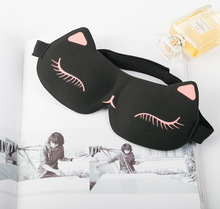 breathable sleep shade Eye mask cat design eyeshade with earplugs napping sleep mask 2024 - buy cheap