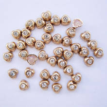 SINUAN Gold Rivets Hot-Fix Spike Studs Heart 100Pcs Rivet Plating Rhinestone Spikes Glod Close-End Studs Craft Beads For Clothes 2024 - buy cheap