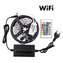 SMD 5050 RGB Светодиодная лента WiFi RGB Светодиодная лента DC12V 60Led/m Водонепроницаемая WiFi RGB Светодиодная лента 5050 RGB IP65 Гибкая неоновая лента Набор 2024 - купить недорого