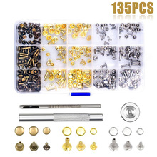 135Pcs/set  DIY Leather Craft Snap Fasteners Snaps Buttons Kit Fixing Hat Rivet Tool 2024 - buy cheap