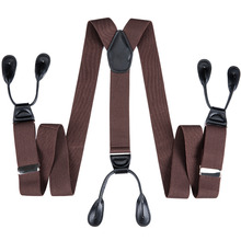 DiBanGu New Buttons Suspenders Man's Braces Adult Black Leather Suspenders New Tirantes 3.5*125cm JZ-506 2024 - buy cheap
