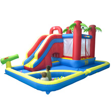 Free Balls YARD Inflatable Bouncers Castles Slides Pool Water Park Bouncy 4.7*3.1*2.3M Ship Express Christmas Gifts 2024 - buy cheap