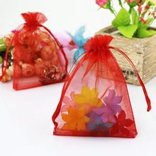 Red Organza Jewelry Bag 7x9cm Cute Jewelry Pouches Small Wedding Candy Jewelry Display Packaging Gift Bags 100pcs/lot 2024 - buy cheap