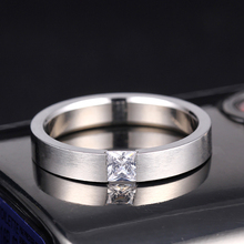 Mangosky anel de zircão 4mm, de aço inoxidável, sólido, para homens e mulheres, anel personalizado e gravado 2024 - compre barato