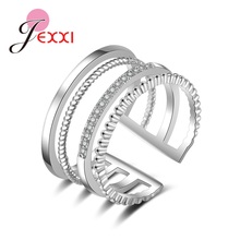 Anillo de plata esterlina 925 para mujer, Anel de alta calidad, ajustable, de boda, de zirconia AAA brillante, gran oferta 2024 - compra barato