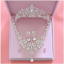 Fashion Crystal Wedding Bridal Jewelry Sets Tiara Crown Earring Necklace Bride Women Pageant Prom Jewelry Set Hair Ornaments 2024 - buy cheap