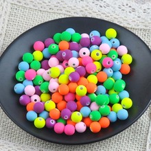 10mm 100pcs mixed Matte Fluorescent Neon Round Acrylic Seed Spacer Beads For Jewelry making YKL0084-10 2024 - buy cheap