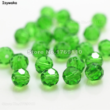 Isywaka-cuentas de cristal austriaco facetadas para fabricación de joyas, abalorios de cristal, espaciador suelto, redondo, Color verde, 6mm, 100 Uds. 2024 - compra barato