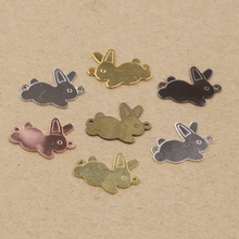 50pcs 12*16mm Alloy 3D Rabbit Charms/Pendant Copper with Antique Bronze/Silver/Black/Gold color,DIY Jewelry Finding 2024 - buy cheap