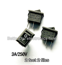Interruptor basculante KCD11 negro, 2 pies, 2 archivos, 15MM x 10MM, 3A/250V, 20 unids/lote 2024 - compra barato