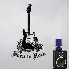 Calcomanía de guitarra ROCK para decoración de pared, vinilo adhesivo de música para dormitorio, arte infantil, envío gratis 2024 - compra barato