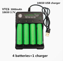 4pcs Fikid original 3.7 V 3000 MAH Li ion 18650 battery for SONY us18650 vtc6 3000 mah 18650 battery 3.7V +1pcs Battery charger 2024 - buy cheap