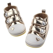 Newborn Baby Girls Classic Heart-shaped PU Leather shoes First Walkers Tennis Lace-Up 2024 - buy cheap