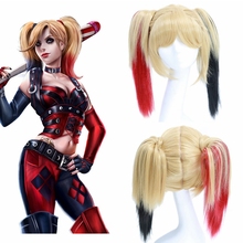 Xcostume Suicide Squad Harley Quinn Cosplay Wig Red With Black Brown Long Hair Movie Costume Props Halloween For Women 2024 - buy cheap