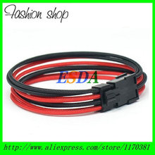 Free Shipping 12" Black & Red CPU 4+4-Pin Single Sleeved 8Pin Computer Power Extension Cable 2024 - buy cheap