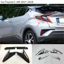 Car Styling ABS Chrome/Carbon Fibre Trim Back Light Rear Lamp Frame Stick Part 4pcs For Toyota C-HR CHR 2017 2018 2019 2020 2024 - buy cheap