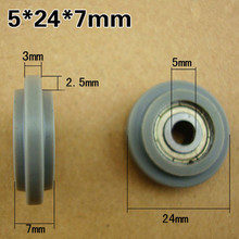 M5x24x7mm 625zz pack plastic Bearings Screw Pulley U groove durable nylon wheel POM 626ZZ without shaft 2024 - buy cheap
