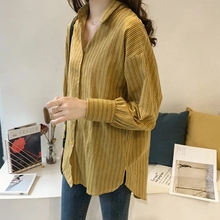 Causal Women Shirts Long Sleeve Turn Down Collar Blouse Shirt Yellow Pink Women Tops Blusas Feminina DD2366 2024 - buy cheap