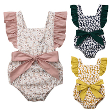 Newborn Infant Baby Girl Floral Bodysuit Jumpsuit Summer Sleeveless Costume Clothing Backless Jumpsuit Outfits Sunsuit Clothes 2024 - купить недорого