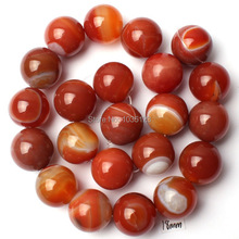 High Quality Natural 18mm Smooth Banded Agates Onyx Round Shape Loose Beads Strand 15" Jewellery Making w1433 2024 - buy cheap