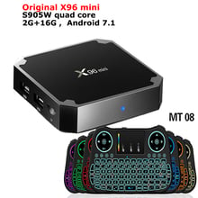 Original X96 MINI Android 7.1 Smart TV Box S905W Quad core 2G Ram 16G Rom IR Cable 3D 4K WIFI Media Player Set top Box 2024 - buy cheap