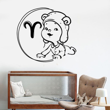 Zodiac Baby Wall Stickers Aries Horoscope Children's Room Decor Nursery Vinyl Wall Decal Cute Wall Decor Murals Wallpaper Z579 2024 - buy cheap