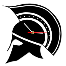 Sparta-Reloj de pared con silueta de casco griego, reloj de pared decorativo con diseño de casco de Guerrero, Gladiador, griego antiguo, para decoración del hogar 2024 - compra barato