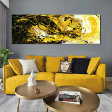 Posters and Prints Wall Art Canvas Painting Abstract Black and Golden Yellow Wall Art Pictures for Living Room Cuadros Decor 2024 - buy cheap