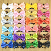 24pcs/lot Sequin Bows Applique DIY Craft Girls Accessories Supplies with Alligator Clip High Quality Headwear Accessories 2024 - buy cheap