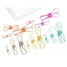 20 piezas/1 lote lindo Clips de carpeta metálicos Clips pequeña embarcación clavijas para foto marcapáginas de oficina papelería de Kawaii 5 Color tamaño S, M, L 2024 - compra barato